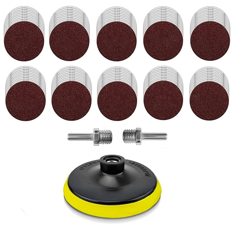 

100 шт. 5-дюймовые Сменные шлифовальные диски, наждачная бумага с крючком и петлей, насадки для угловой шлифовальной машины с [2 шт.] 5/8-11 нитями