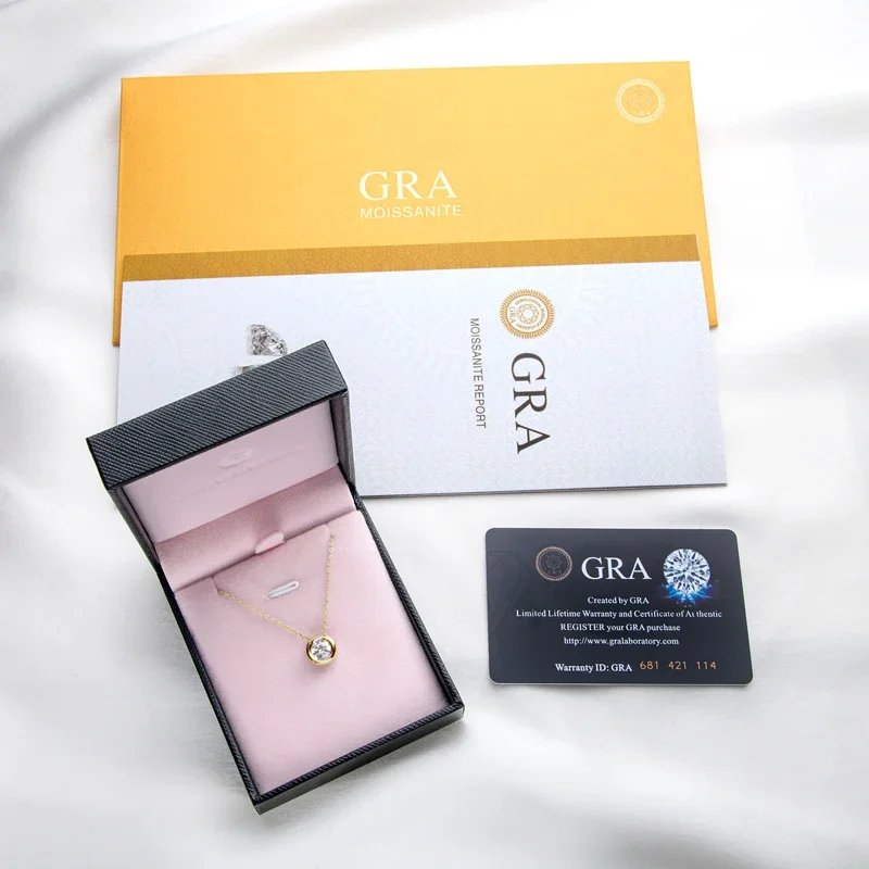 DUHO 6 5 мм круглое ожерелье с подвеской из муассанита и GRA для женщин серебро 925