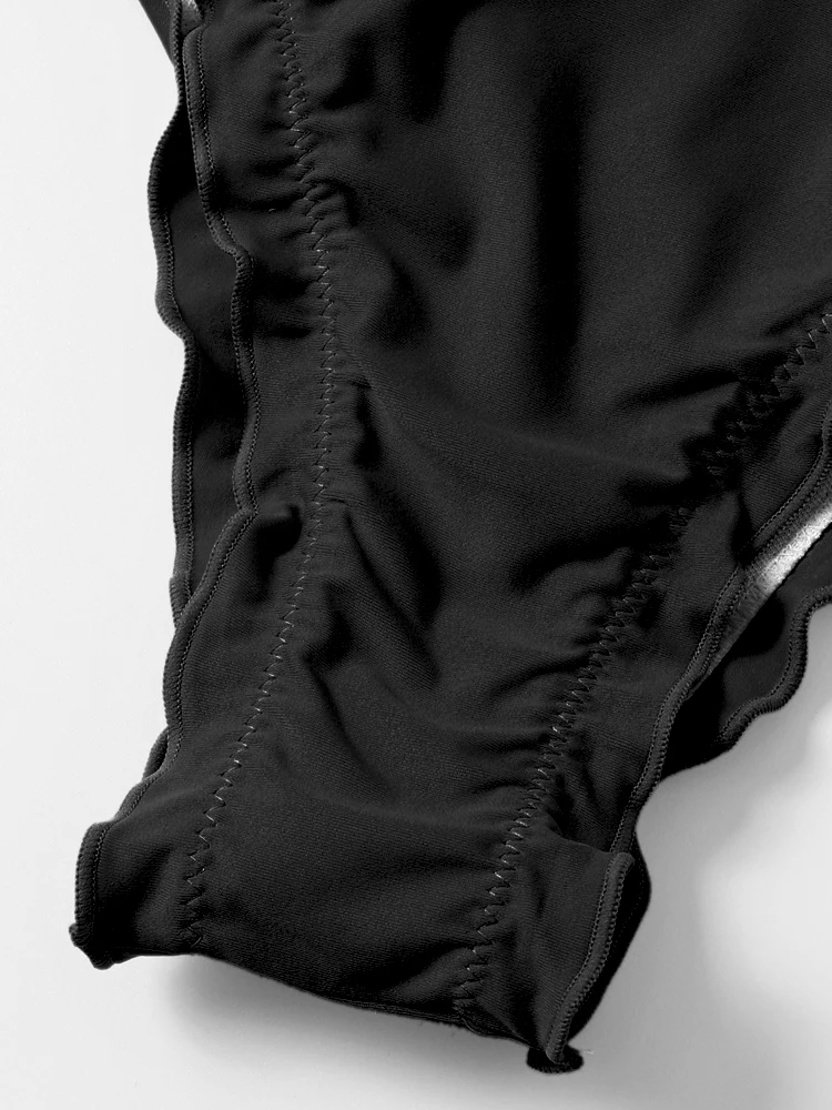 Соблазнительный купальник-бикини новинка 2022 бандажный однотонный черный