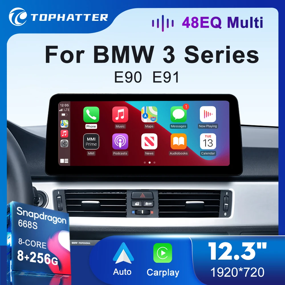 12 3-дюймовый автомобильный радиоприемник для BMW 3 серии E90 E91 E92 E93 беспроводной CarPlay