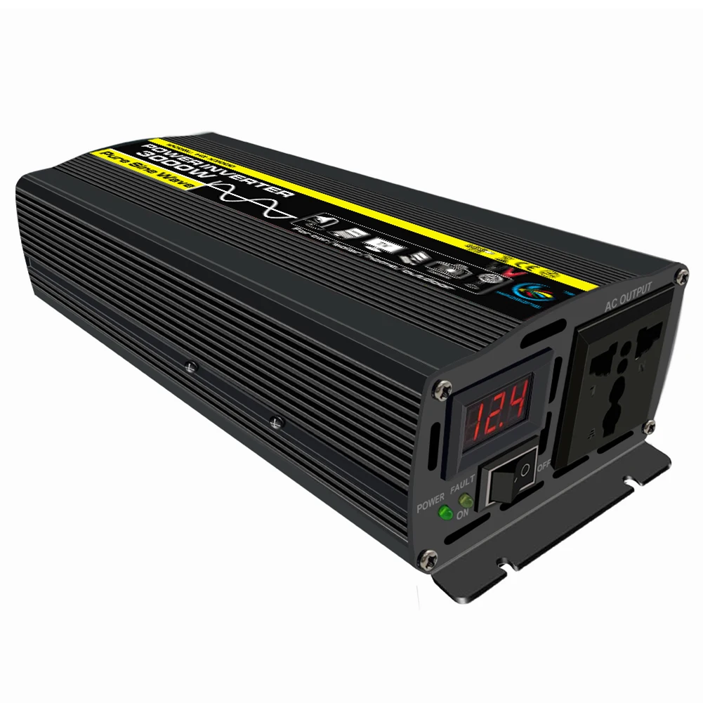 $51.19 3000W Car Power Inverter Modified Sine Wave LED Display DC 12V/24V/48V/60V To AC 220V Solar Car Transformer Convert