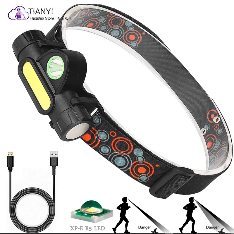 

Outdoor camping COB low-light lighting headlamp hiking mountaineering glare flashlight USB charging multi-function headlamp