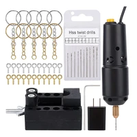 electric hand drill set for resin jewelry casting drill with 10 drill bits diy resin key chain jewelry making us plug