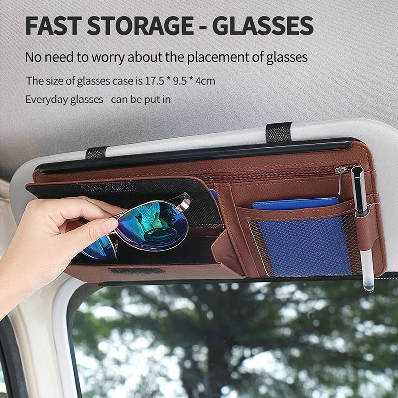 

Органайзер для автомобильного солнцезащитного козырька, карманный органайзер с несколькими карманами для хранения документов, подходит д...