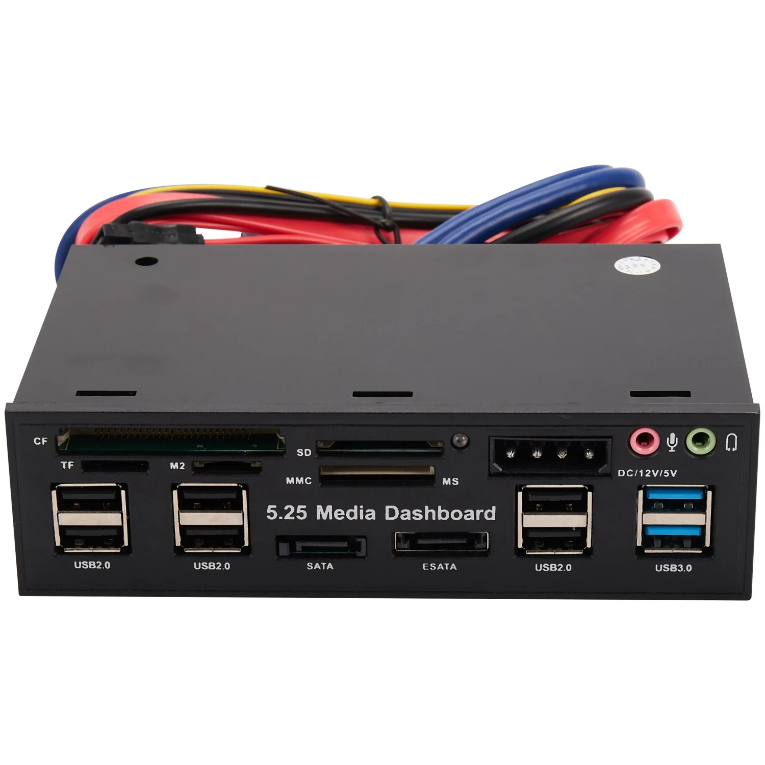 Фото 5,25-дюймовый USB 3.0 на передней панели ПК Usb 3.0/2.0 Hub E-Sata Sata Audio Multi Card Reader для корпуса компьютера Оптические приводы Bay №1