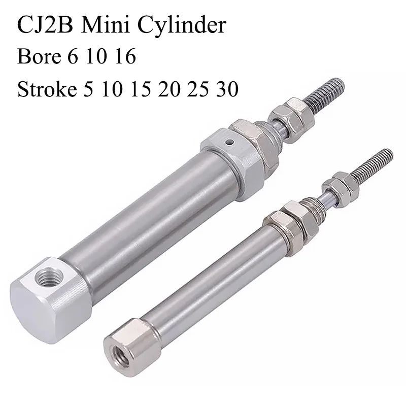 Фото Пневматический мини-цилиндр CJ2B CJ2B6*5-SR CJ2B10/16*5/10/15/20-S, одностороннего действия, миниатюрный, магнитный, из нержавеющей стали, с осевым входом воздуха №1