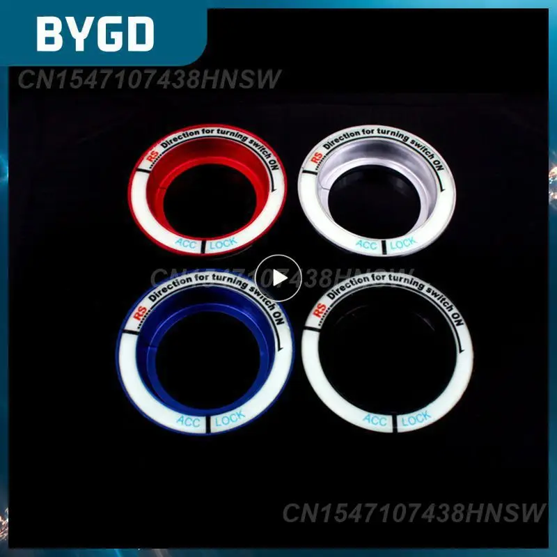 

Портативное светящееся кольцо для ключей зажигания Ralliart, декоративное кольцо, универсальная крышка переключателя, наклейка, автомобильные аксессуары, прочные