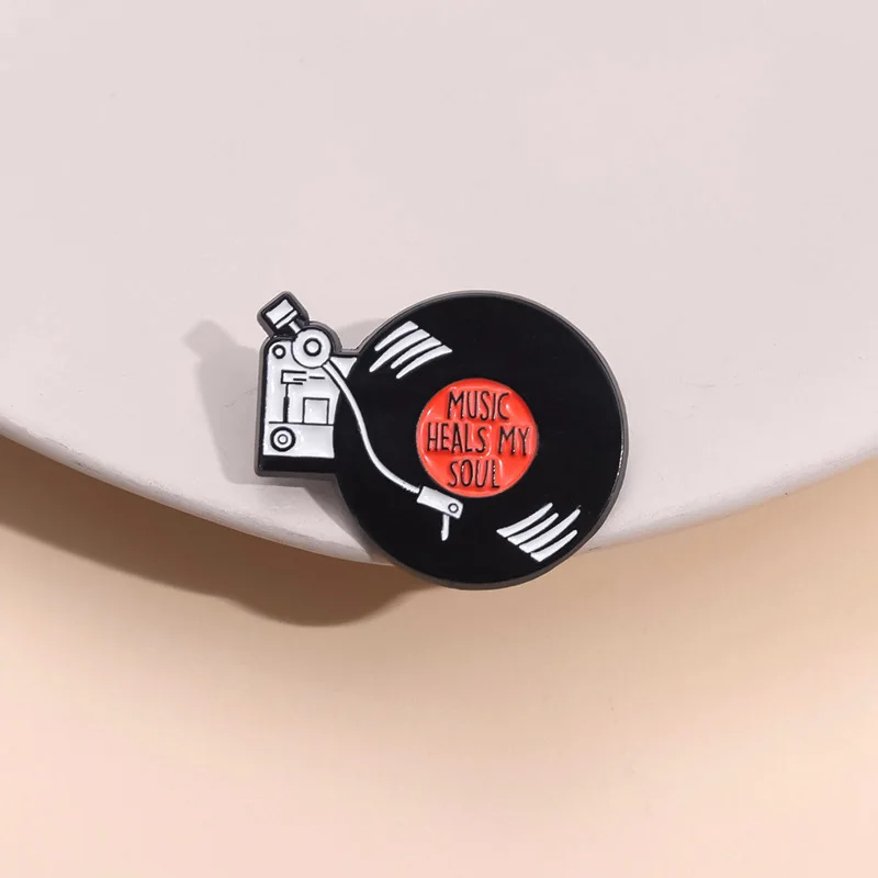 Эмалированные заколки в стиле ретро с музыкой и надписью MY SOUL