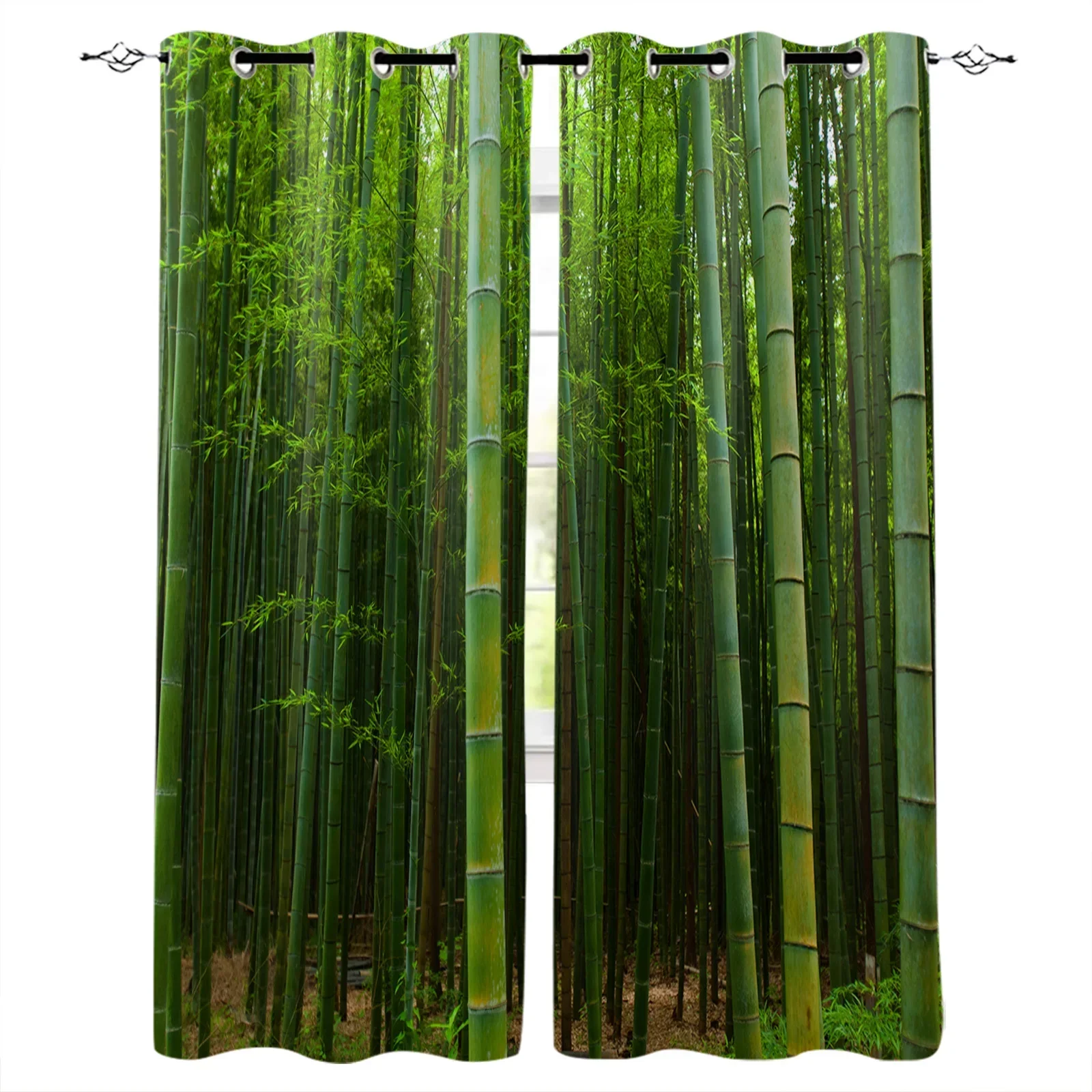 

Зеленые светонепроницаемые шторы из полиэстера