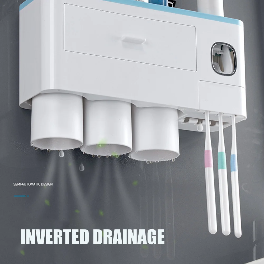 

Полка для хранения, аксессуары для ванной комнаты, Автоматический Диспенсер зубной пасты PP для ванной комнаты lpfk