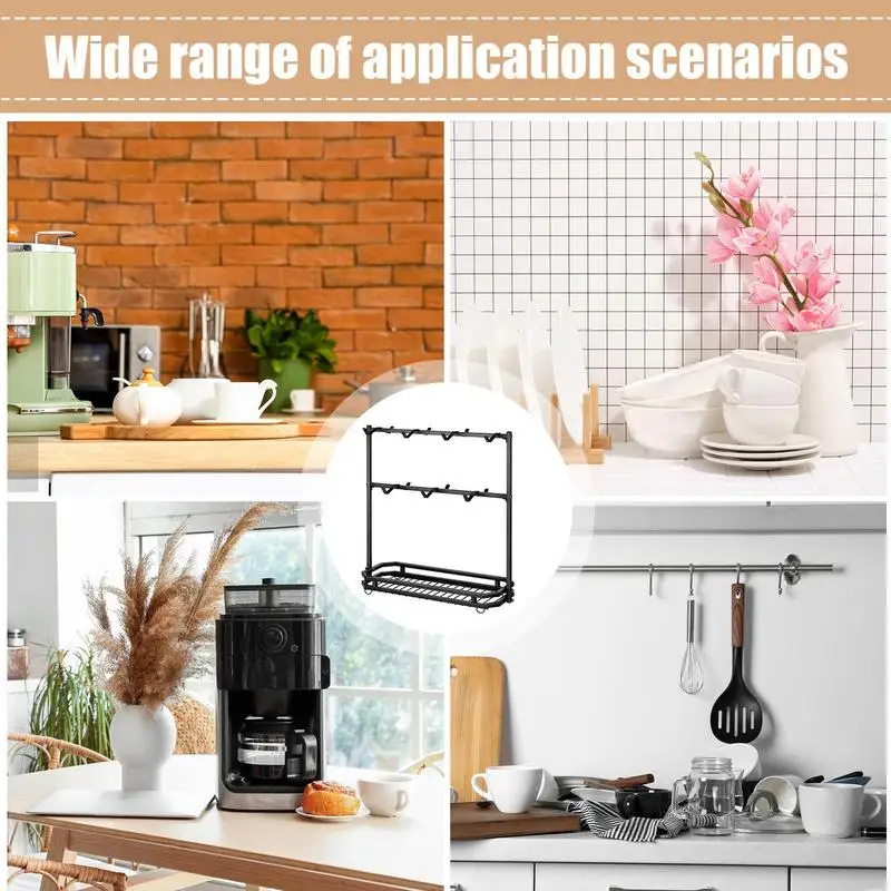 Подставка для кофейной чашки 2-уровневая подставка кружки с 14 крючками