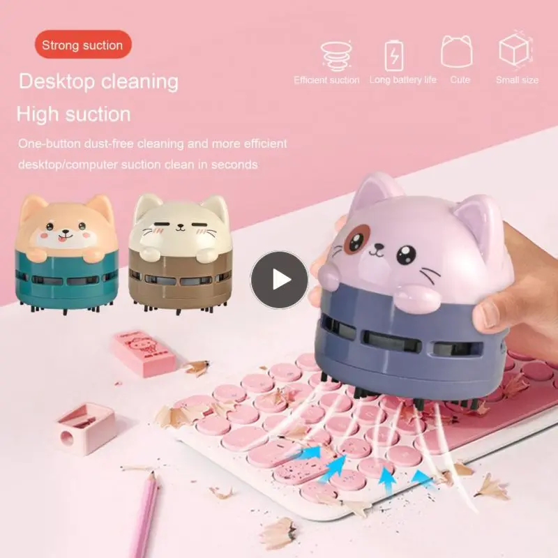 

Mini Cartoon Desktop Cleaner Animal Pattern Multifunction Wireless Vacuum Cleaner Kitchen Tools Dust Remover Portable