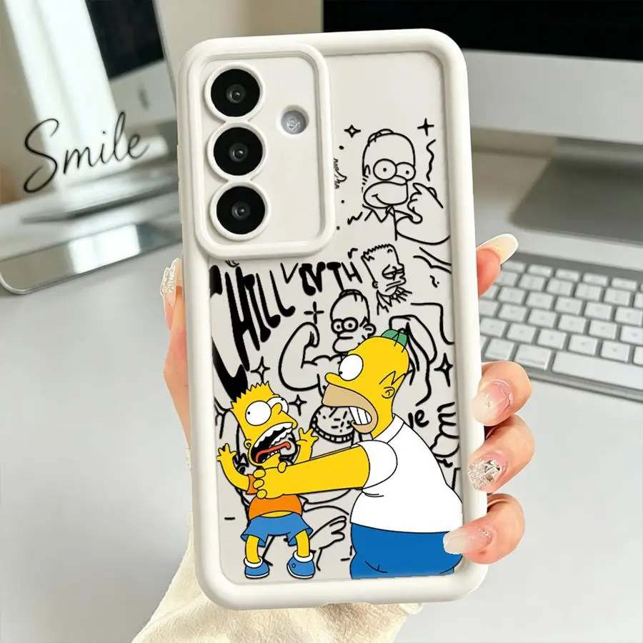 Фото Чехол для Samsung Galaxy S26 S21 S25 S20 FE S22 Plus S24 Ultra Note 20 Ultra S23, чехол для телефона с крутым рисунком S-Simpsons №4