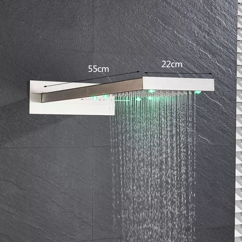 

Brass Shower Head LED or not rainfall waterfall shower head wall mount black gold chrome shower set faucet head