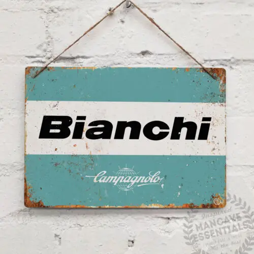 Винтажная копия логотипа BIANCHI Camagnolo металлическая настенная вывеска