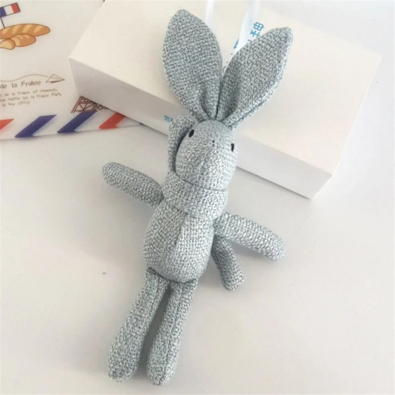 20cm Portable Cute Soft Lace Dress Rabbit Stuffed Plush Animal Bunny Toy Pets For Baby Girl Kid Gift Animal Doll Keychain images - 6