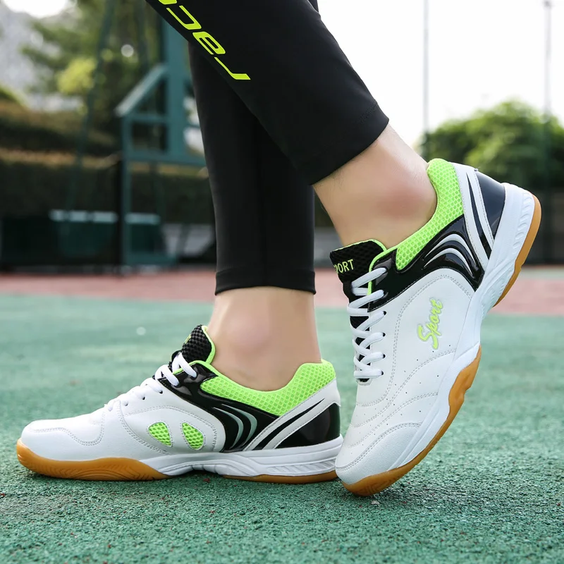 Spring New Men's and Women's Table Tennis Shoes Workout Badminton Shoes Men's White Black Training Tennis Sneakers Size 36-46