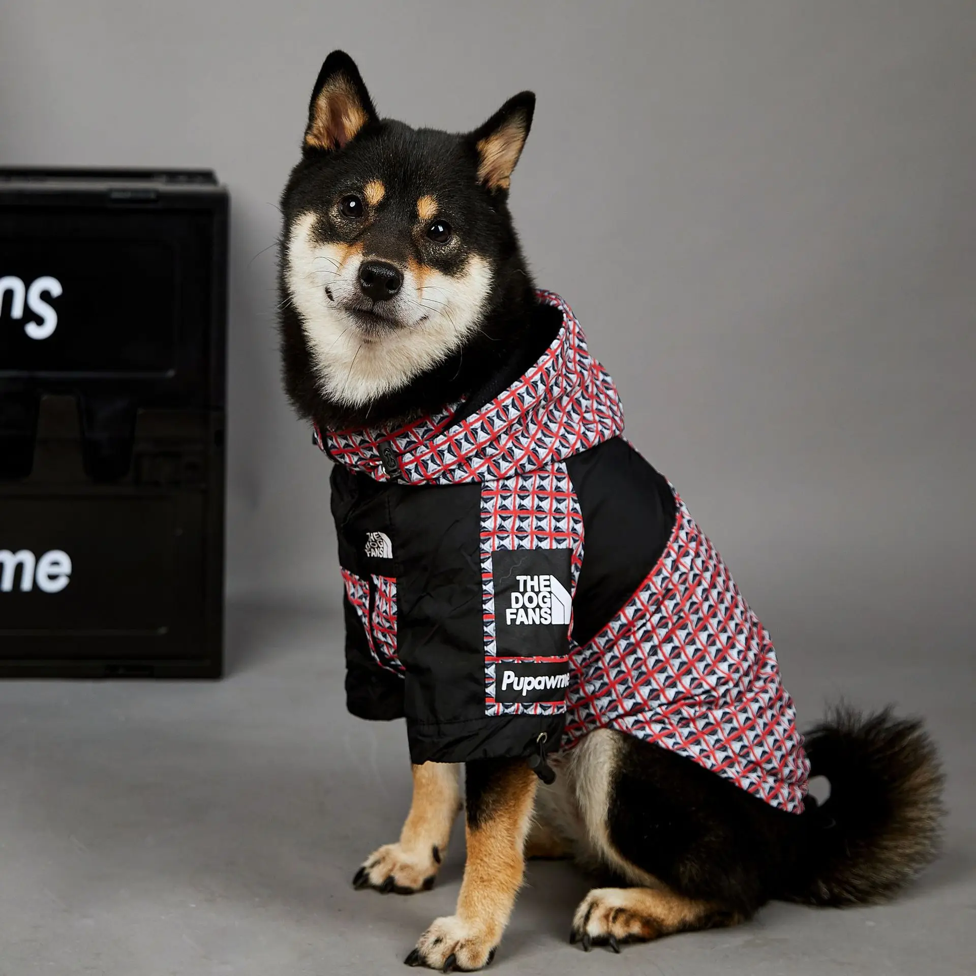 

Designer Dog Clothes for Small Big Dogs American Rivet North Dogface Fashion Jacket Waterproof Hoodie All Seasons Coat S-5XL