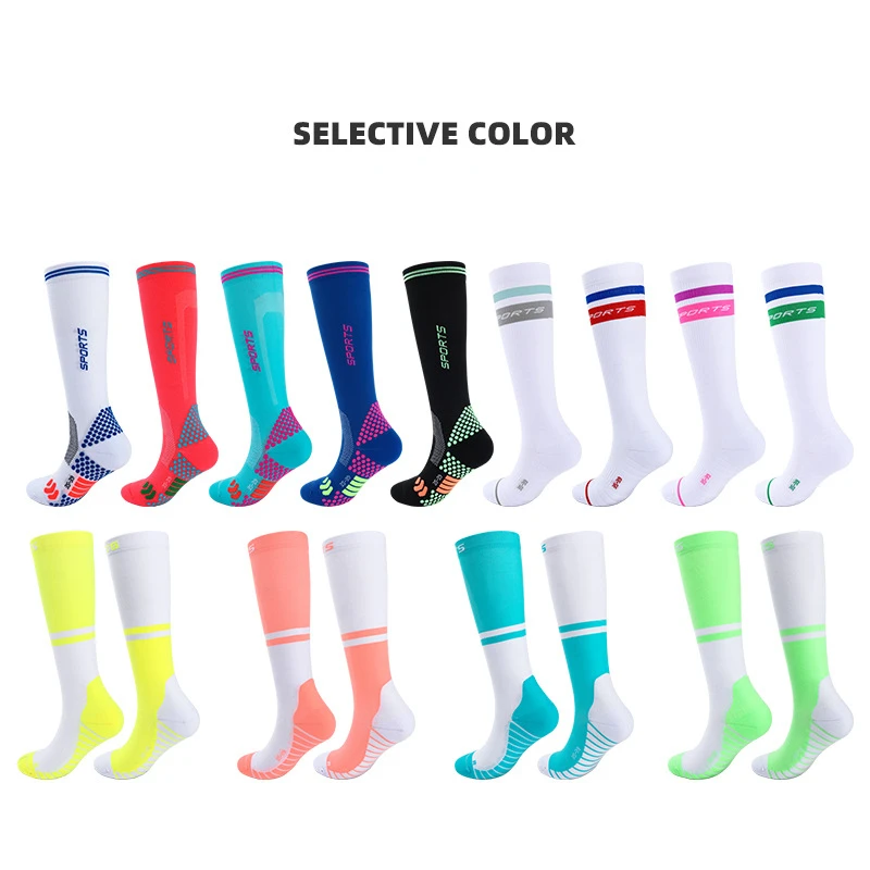 New Men Women Sport Socks High Quality Running Socks Compression Breathable Women Outdoor Cycling Basketball Soccer Stockings