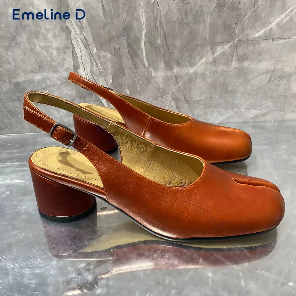 Коричневые туфли без шнуровки таби однотонная кожаная повседневная обувь на