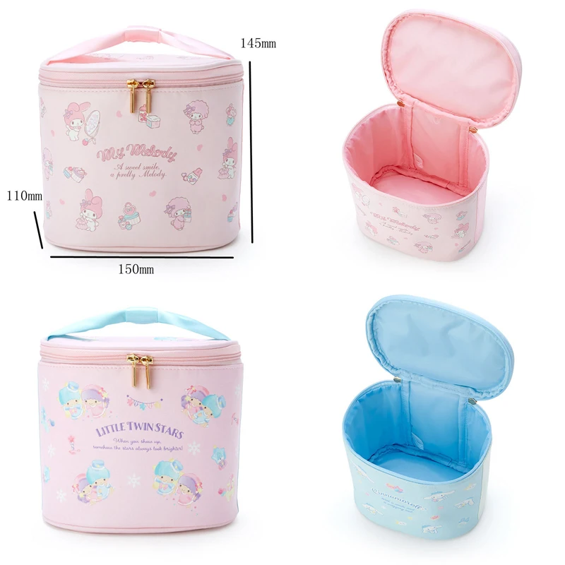 

Kawaii Anime Kuromi My Melody Cinnamoroll Cute Cartoon PU Portable Travel Waterproof Cosmetics Storage Box Girl Heart Gift