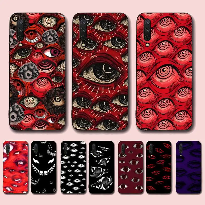 

Scary Face Eyes Phone Case For Xiaomi Mi 5X 8 9 10 11 12 lite pro 10T PocoX3pro PocoM3 Note 10 pro lite