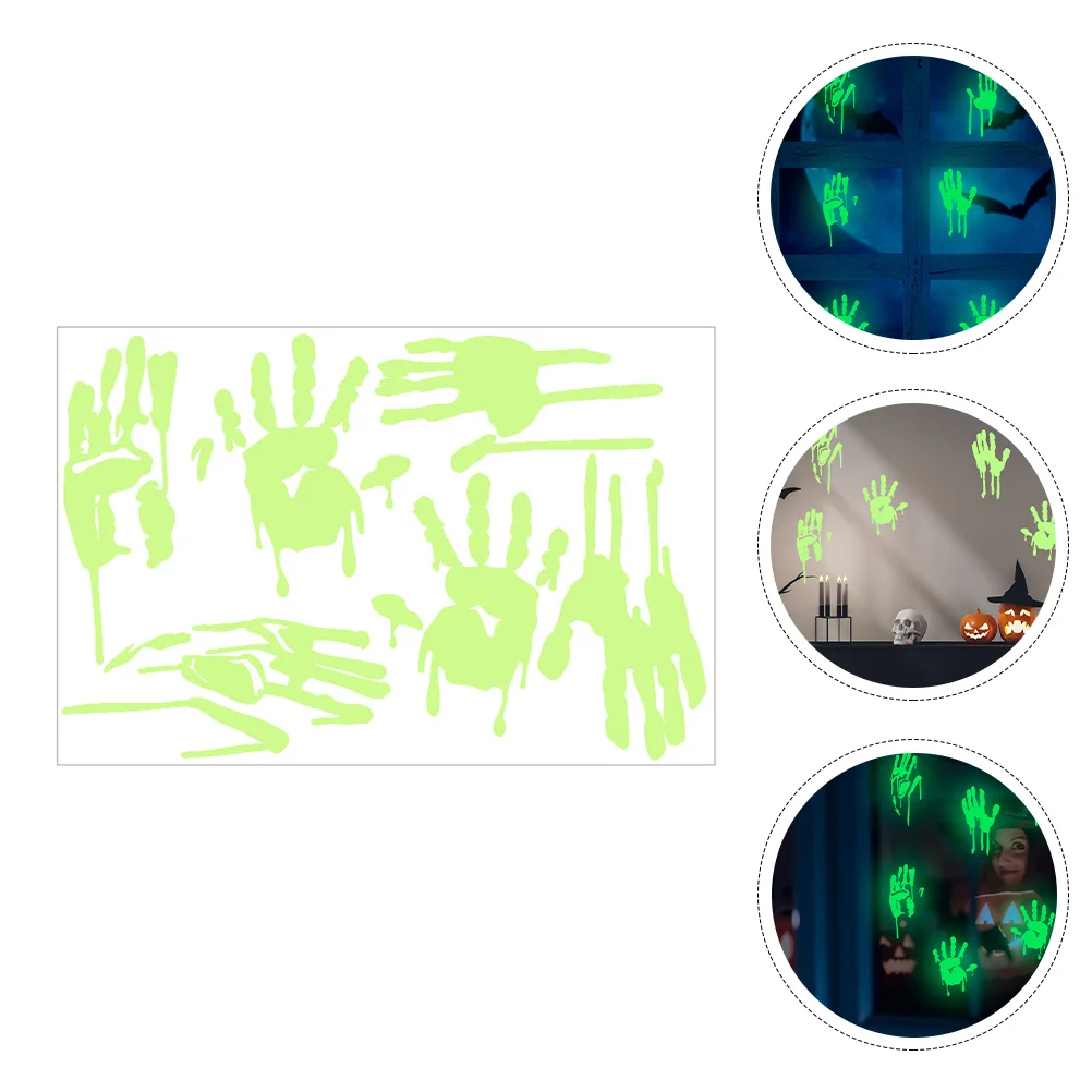 

Wall Window Decals Stickers Stickerglow Decal Luminous Dark Scarythe Clings Decorations Spooky Horrorfluorescent Decor Handprint