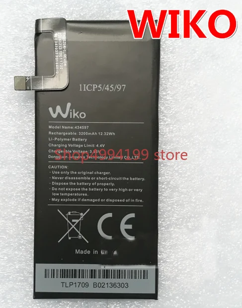 

wiko 434597 1icp5/45/97 3200mah High Quality battery for wiko 434597 phone