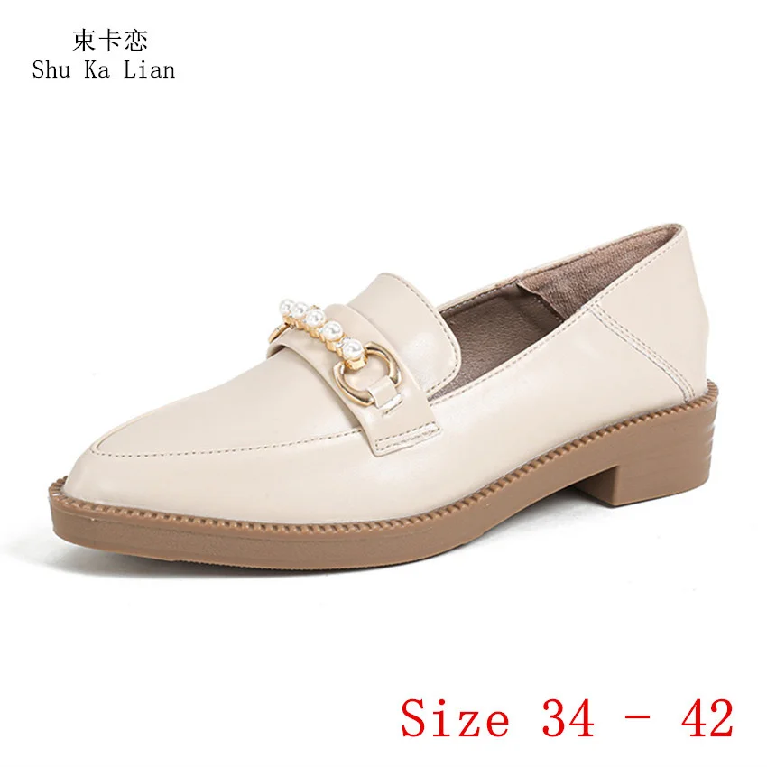 

Woman Slip On Shoes Loafers Student Flats Oxfords Women Flat Shoes Soft Comfortable Plus Size 34 - 42