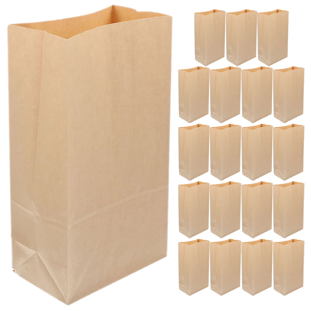 

20 Pcs Kraft Paper Bread Bags Lunch Packing Creative Gift Bakery Sandwiches Birthday Presents