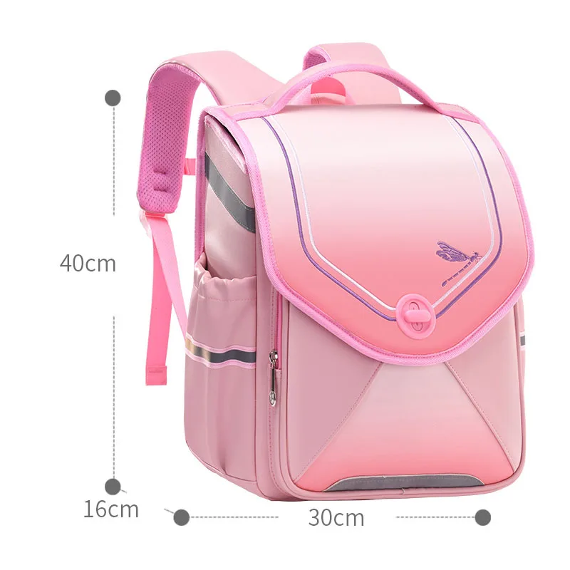 High Quality Orthopedic School Bag Children PU Leather Backpack for Boy and Girl Kid Metal Hasp Japan Randoseru Student Book Bag