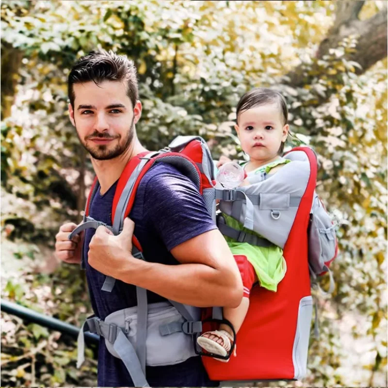 Foldable Outdoor Baby Carrier Wrap Back Bag Hold with Children's Waist Stool Back Chair Multifunctional Portable Hiking Strap