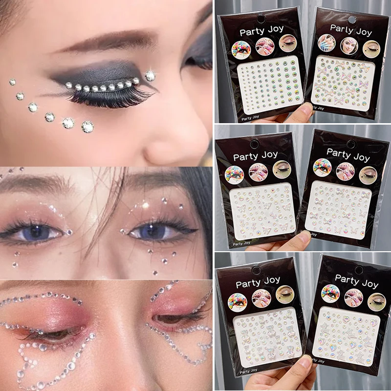 

3D Facial Jewelry Eyebrow Stickers Festival Face Stickers Resin Drill Stickers Eye Shadow Stickers Decorative Beautiful Resinous