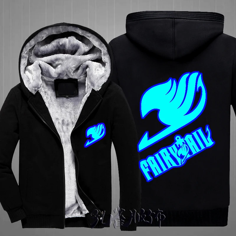 

Casual Thickened Hoodie Sportwear Luminous Men Plush Padded Coat Winter Warm Fleece Jacket Cardigan Thermal Outerwear Blazer