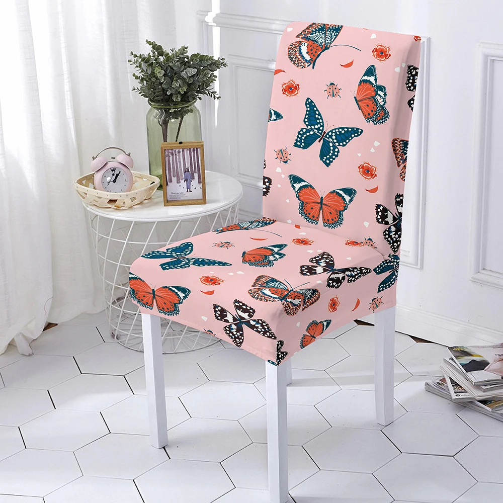 

Butterfly Chair Cover Stretch Spandex Elastic Slipcovers Chair Covers White For Dining Room Kitchen Wedding Banquet Hotel