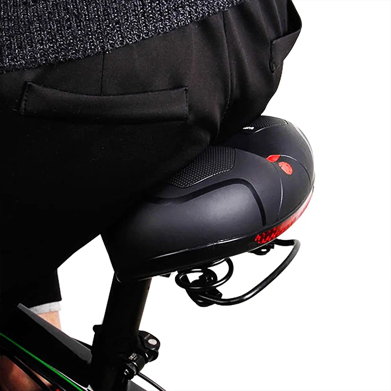 

Bike Seat Bicycle Saddle with Taillight Mountain Cushion Bicycle Big Butt Widened Soft Saddle Comfortable Seat Bike Accessories