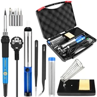 foreign trade explosion model 60w adjustable temperature electric soldering iron welding set with tweezers tin suction toolbox