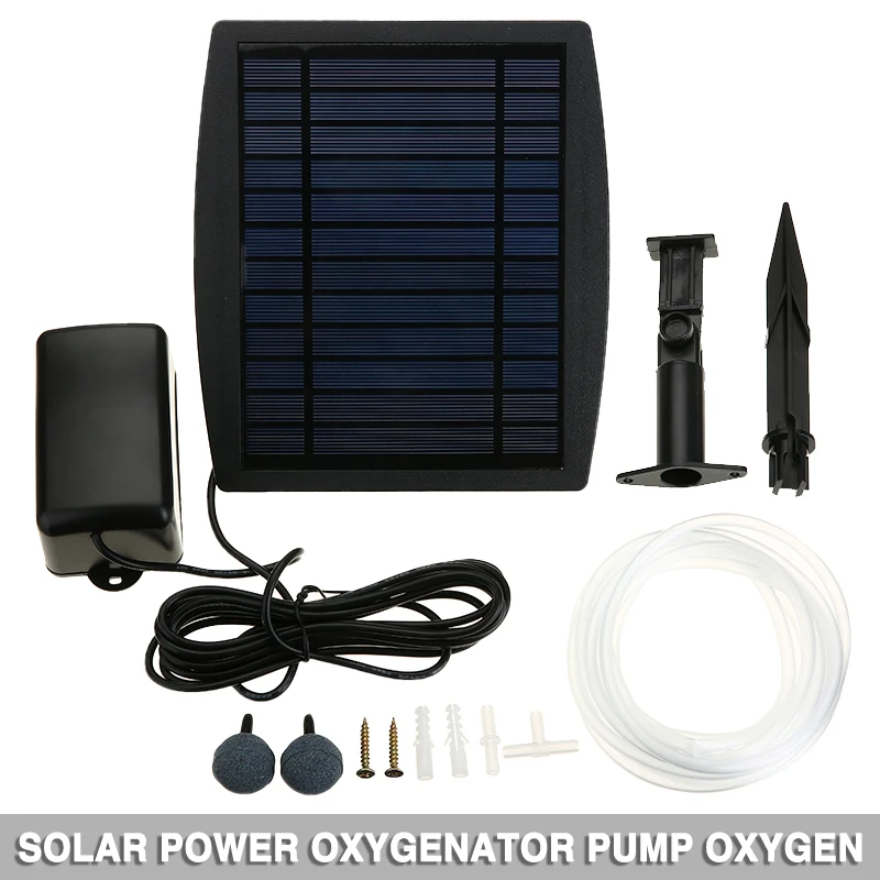 Fish Tank Solar Powered Oxygenator Kit 2.5W Waterproof Solar Panel Oxygen Pump Fishes Pond Air Pumps Aerator
