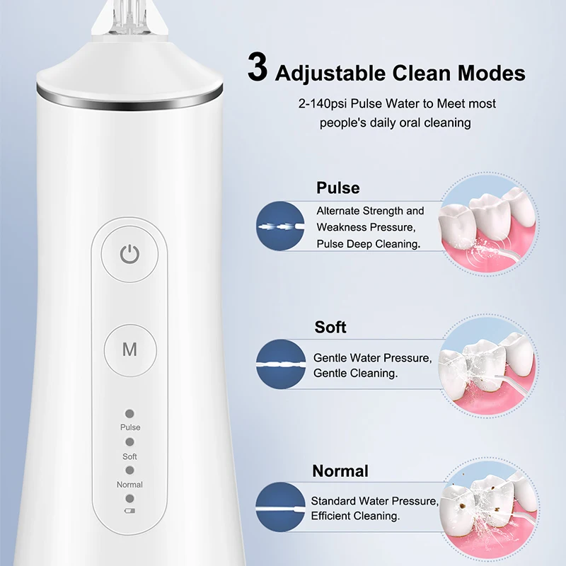 Ирригатор полости рта портативный 3 режима 5 насадок 200 мл | Бытовая техника