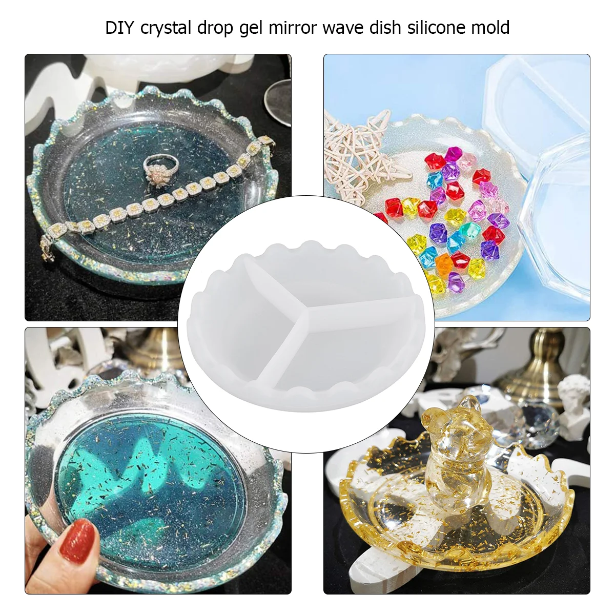 Круглая трафаретная тарелка силиконовая форма зеркальная кристаллическая