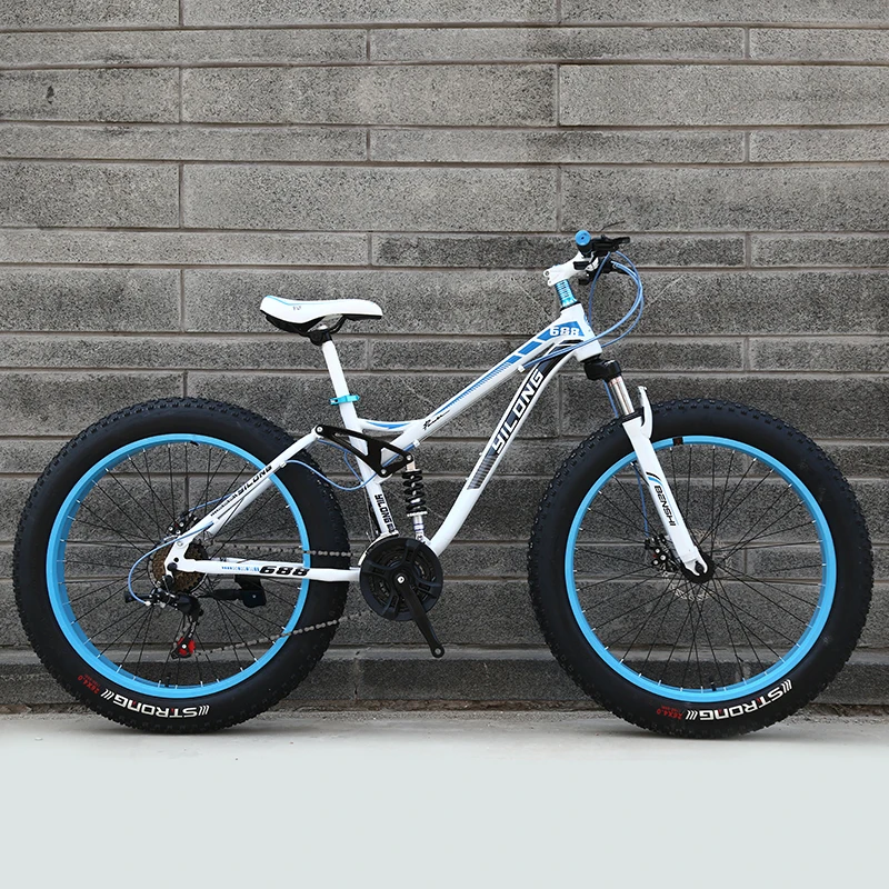 Snowmobile Full Suspension Mountain Bike Cross Snow Bike Disc Fatbike 24/26 inch 4.0 Fat Tyre Bicycle Dual Shock Absorbers MTB images - 6