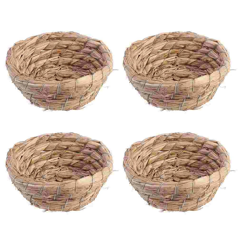 

4Pcs Bird Natural Fine Garden Woven House Sleeping Bed Decoration