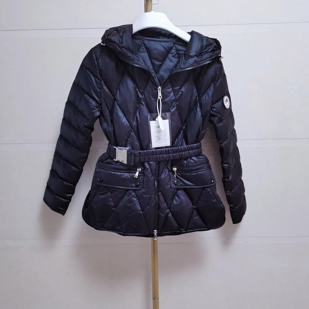 

Down coat women's ultra-thin down jacket 2022 autumn and winter Slim short hooded warm white duck down jacket women's jacket