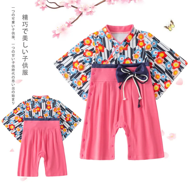 

Baby Girl Clothes Children's Clothing Toddler Floral Striped Print Long Sleeve Japanese Outfits Infant Romper Jumpsuit For Kids