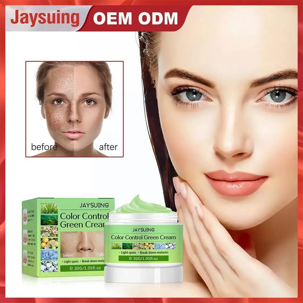 

30g Color Control Green Cream For Female HyaluronicAcid Moisturizing Cream Suitable For Sensitive Skin F3T0