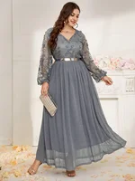 TOLEEN 2022 Spring Plus Size Women Maxi Dresses Large Luxury Designer Chic Elegant Oversized Long Muslim Evening Party Clothing 1