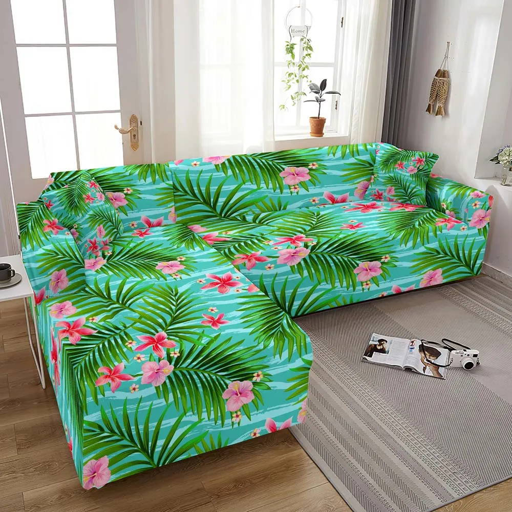 

1/2/3/4 Seat Sofa Cover For Living Room Flower Color Stretch Slipcover Corner Sofa Cover Armchair Home Decor Housses De Canapé