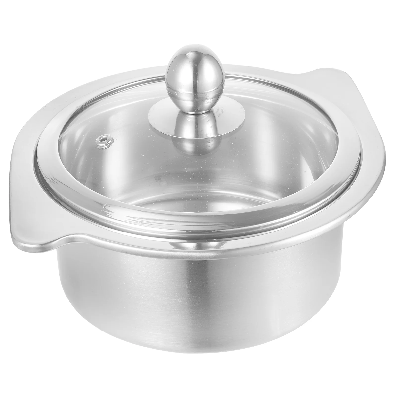 

Stainless Steel Small Hot Pot Home Cooking Chafing Dish Ramen Cooker Soup Lid Food