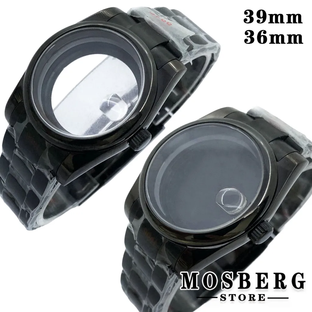 36mm 39mm Watch Case Solid Stainless Steel Sapphire Glass For NH35 NH36 ETA2824 2836 Miyota8215 8205 821A PT5000 ST2130 Movement