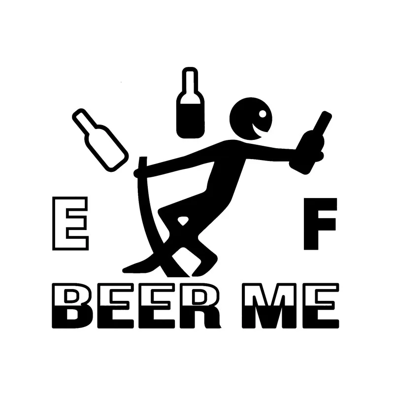 

OFK BEER ME Funny Car Sticker Safety Vinyl Decal Fuel Black/Silver 13.4CM*12CM